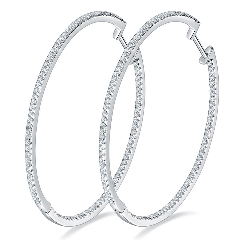 PEETTY moissanite huggie hoop earrings 925 sterling silver