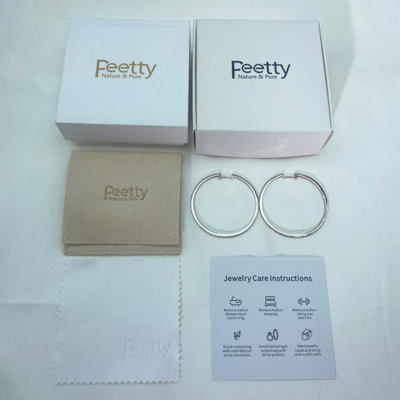 PEETTY moissanite huggie hoop earrings 925 sterling silver included L