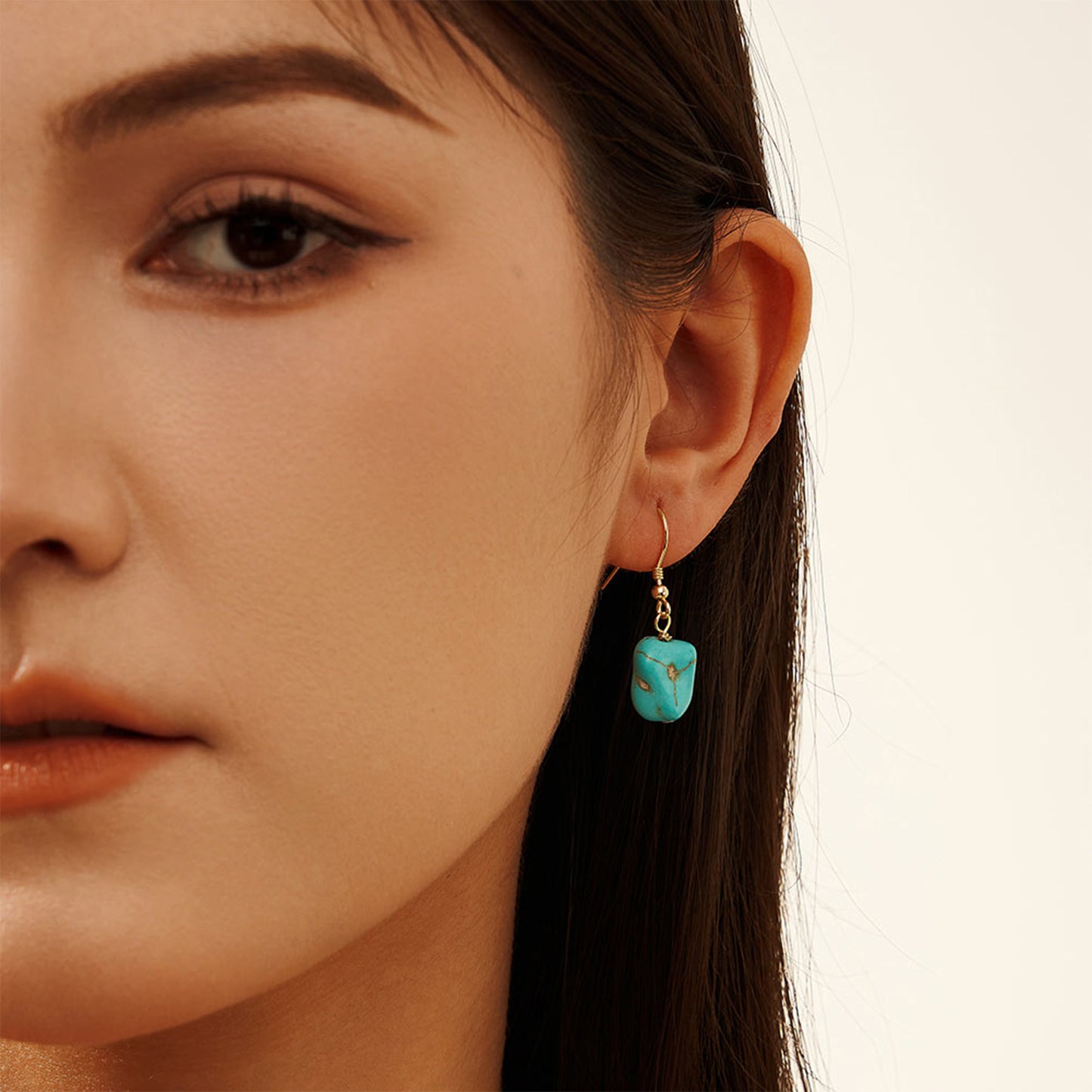 PEETTY natural turquoise dangle earrings vintage 925 sterling silver irregular gemstone drop for women gift model