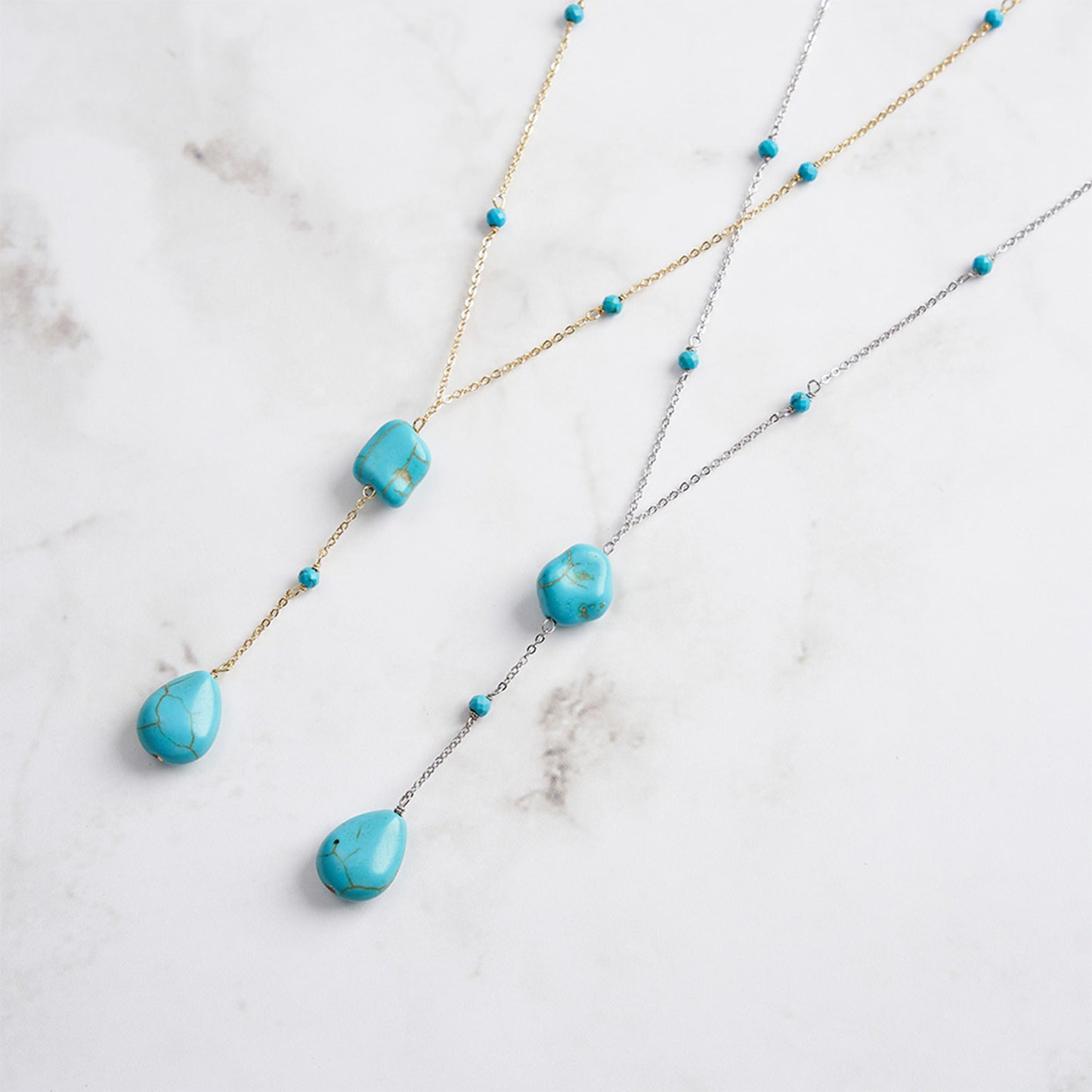 PEETTY natural turquoise y necklace vintage 925 sterling silver drop gemstone necklace