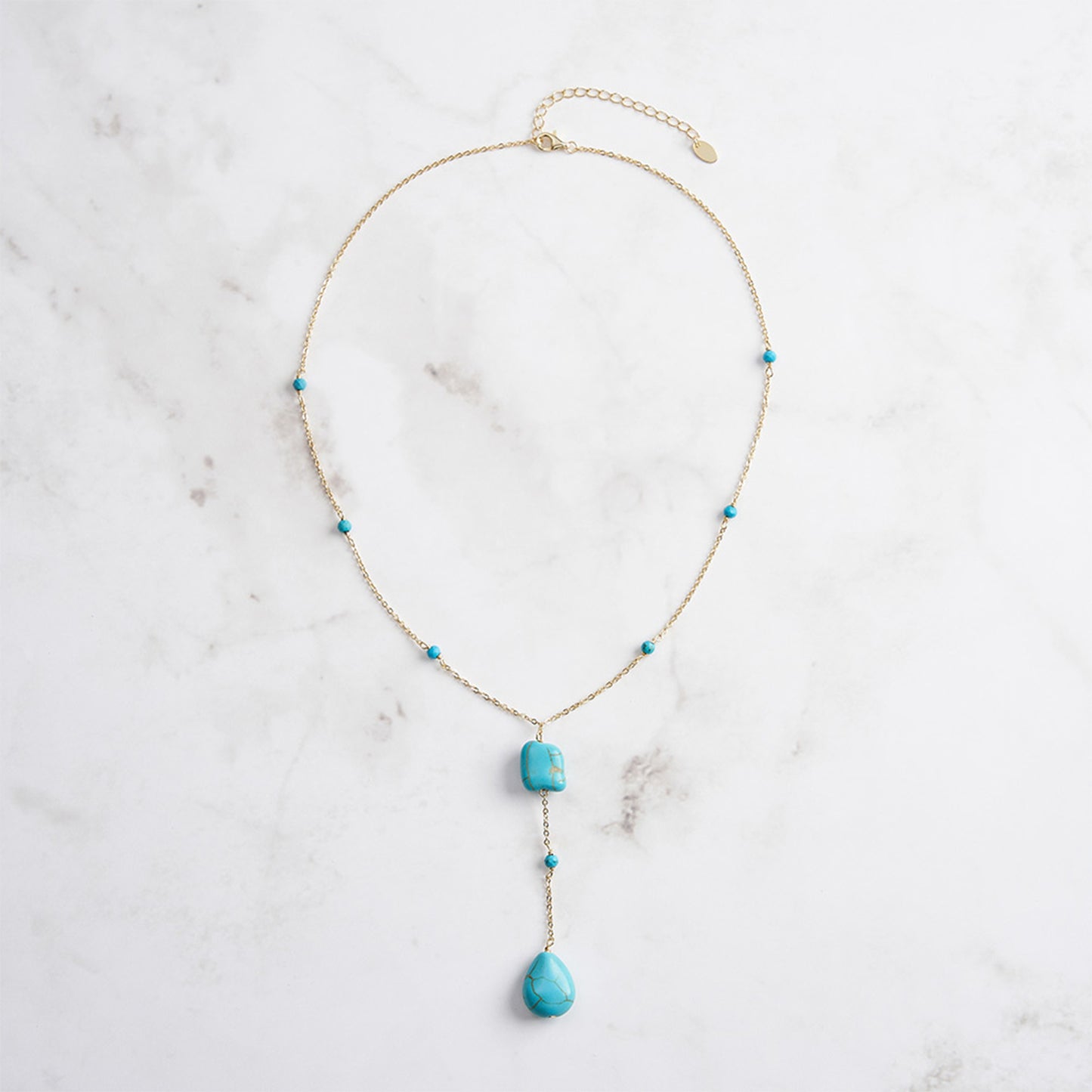 PEETTY natural turquoise y necklace vintage 925 sterling silver drop gemstone necklace yellow gold 1
