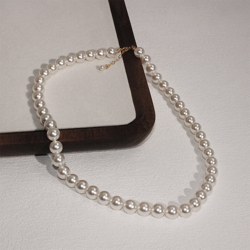 PEETTY round white artificial pearl necklace pearl jewelry 1