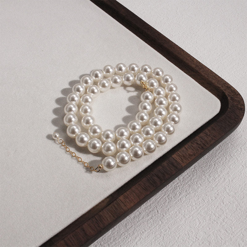 PEETTY round white artificial pearl necklace pearl jewelry 2