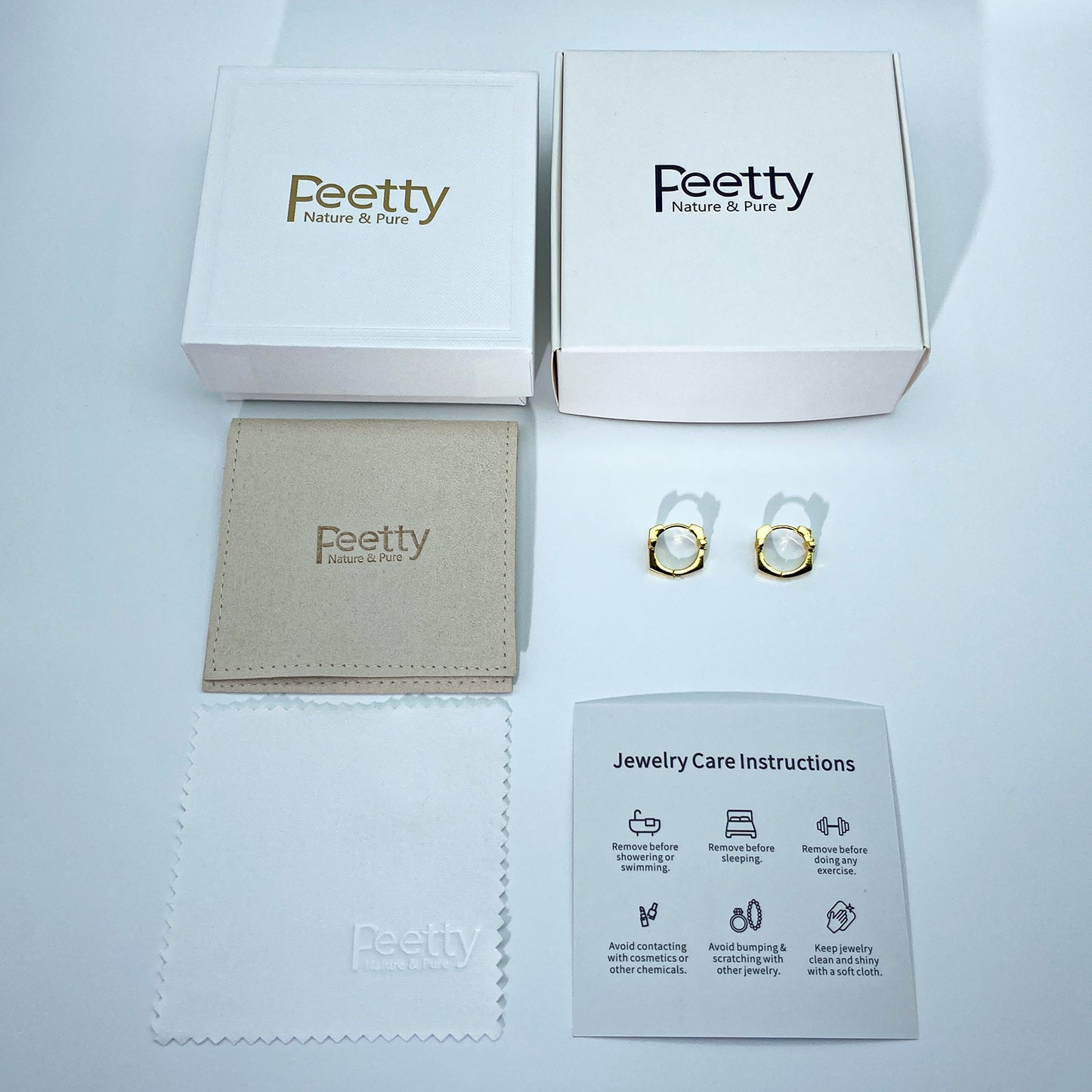 PEETTY small huggie earrings s925 sterling silver cross cubic zirconia package yellow gold