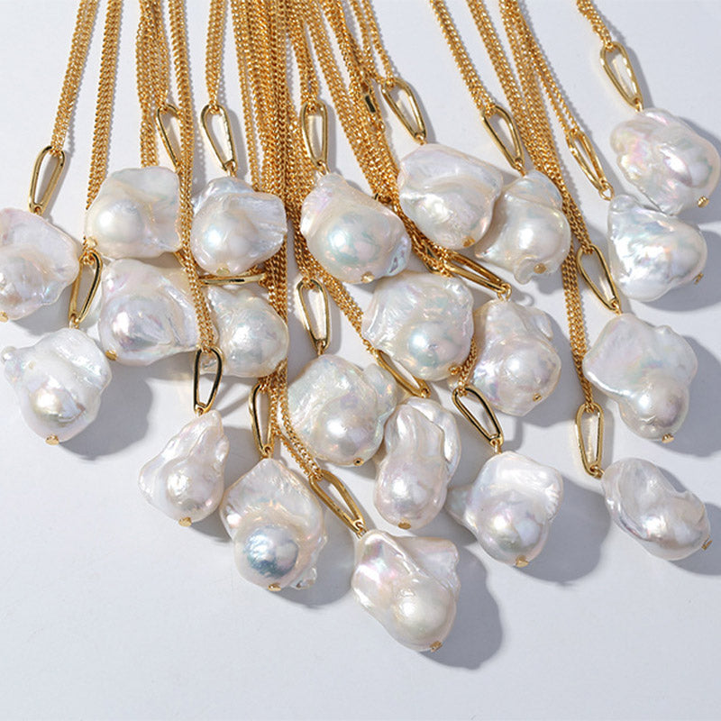 PEETTY baroque pearl pendant long sweater chain 2