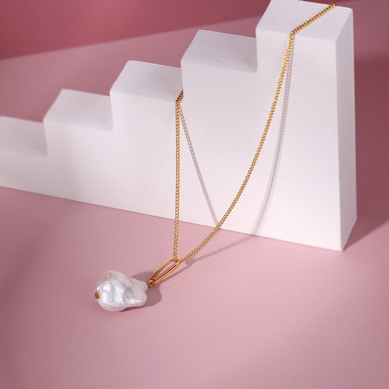 PEETTY baroque pearl pendant long sweater chain 3