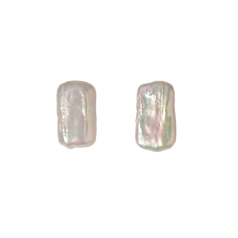 PEETTY square baroque pearl stud earrings 8