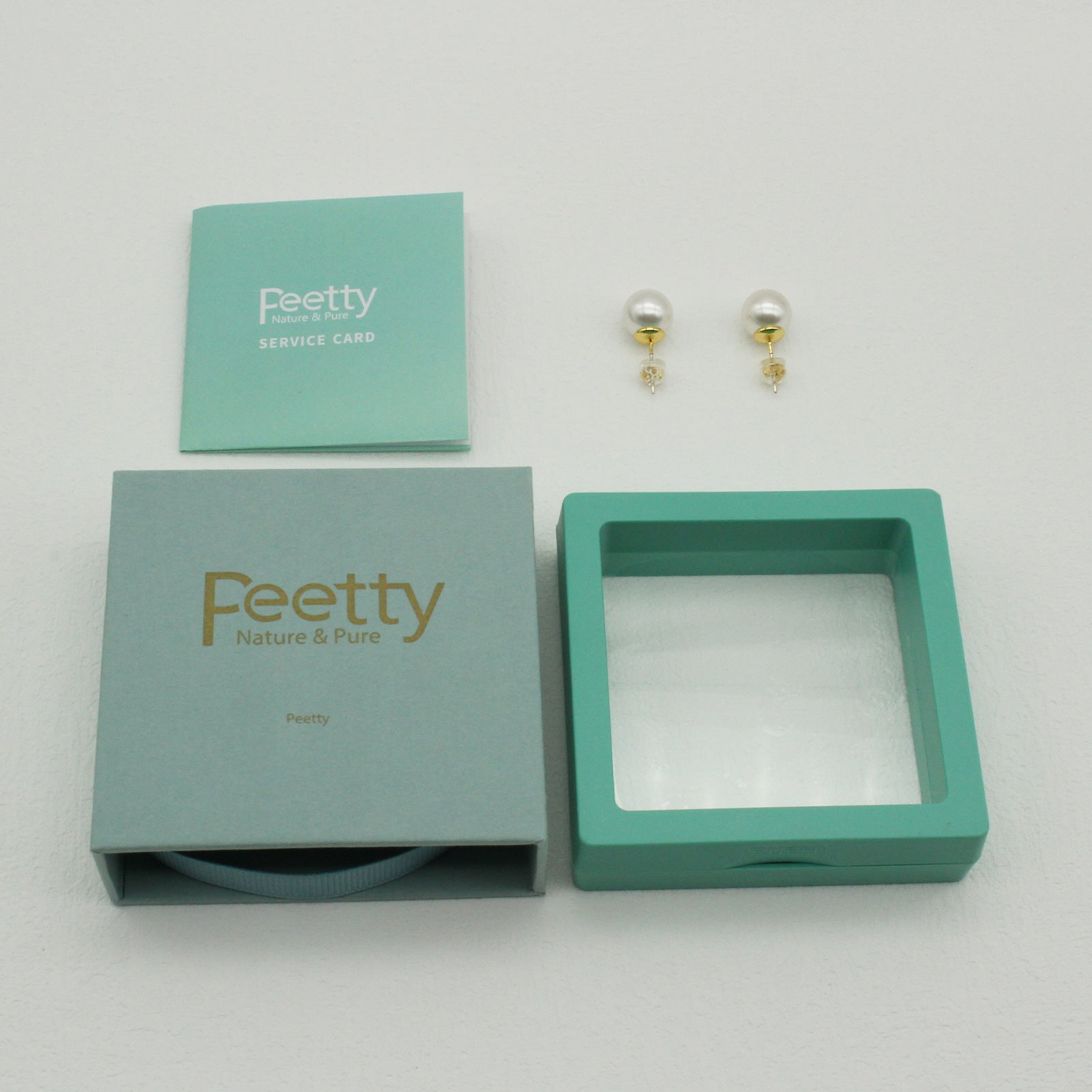 PEETTY 10-12mm artificial pearl earring package