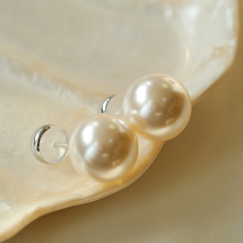 PEETTY artificial round pearl earrings akoya tahitian the south sea pearl 10