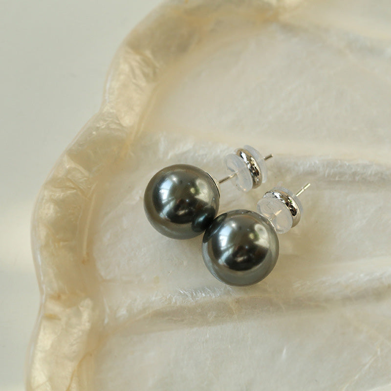 PEETTY artificial round pearl earrings akoya tahitian the south sea pearl 50