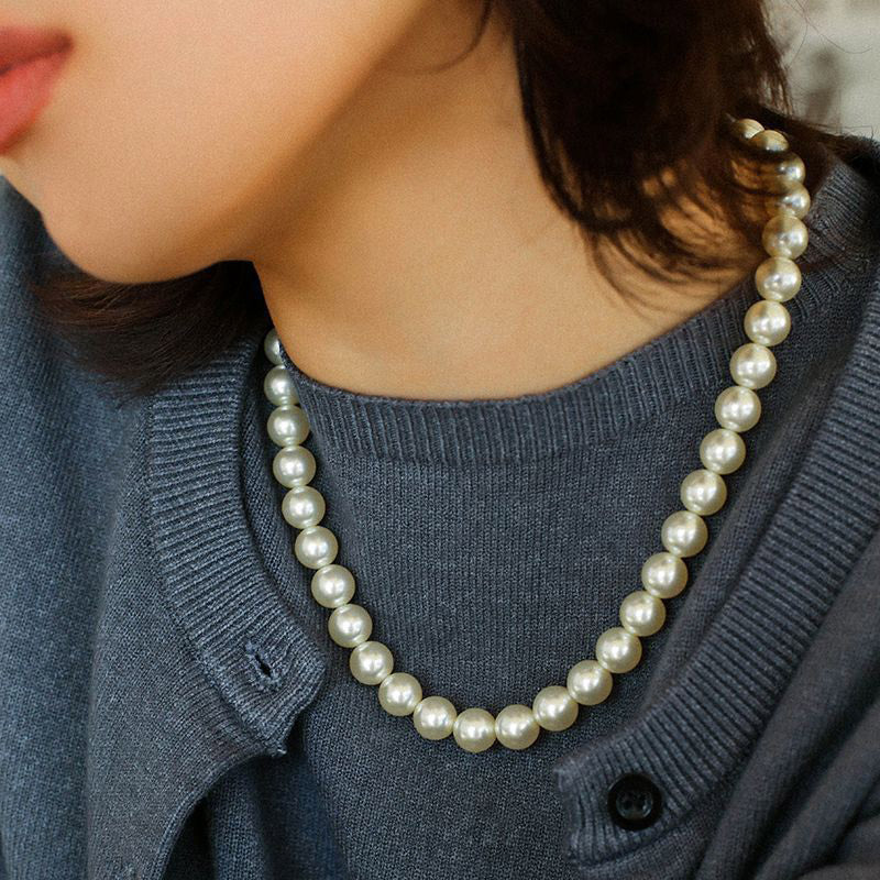 PEETTY artificial round pearl necklace akoya tahitian the south sea pearl 03