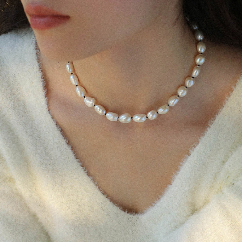 PEETTY baroque pearl necklace simple large small pearl 11