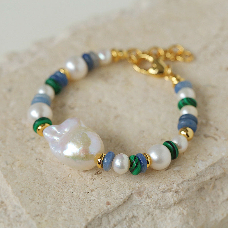 PEETTY baroque pearl twist chain necklace bracelet jewelry set 3
