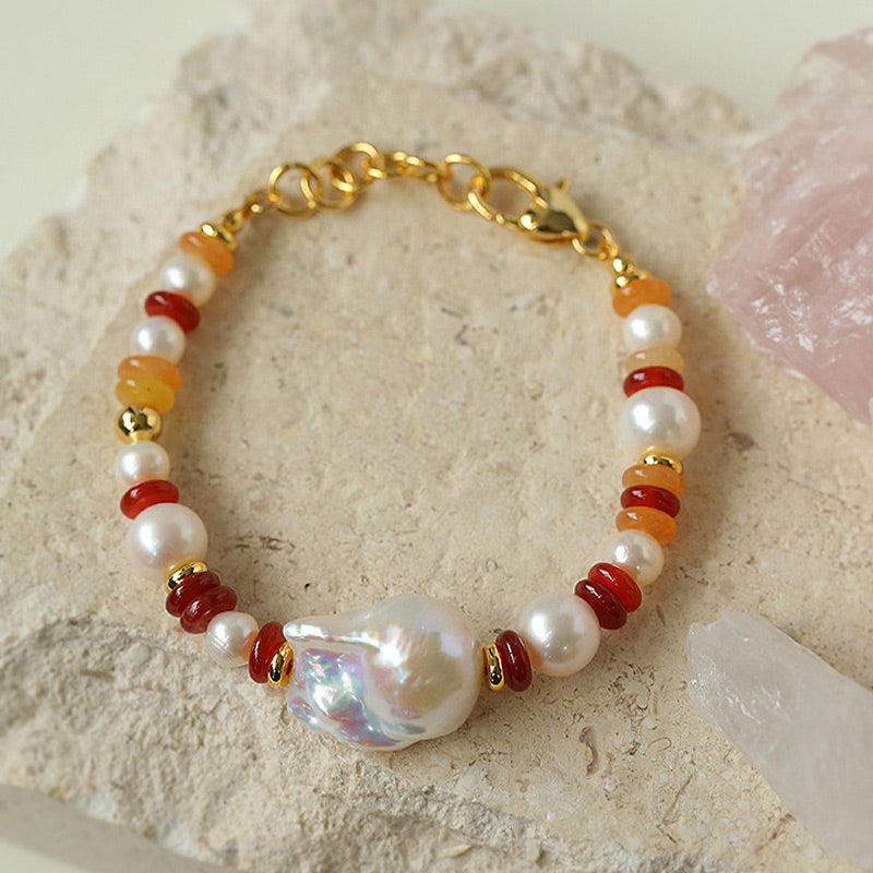 PEETTY baroque pearl twist chain necklace bracelet jewelry set 4