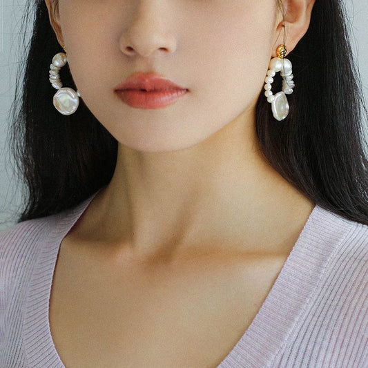 PEETTY braided splicing petal baroque earrings 00