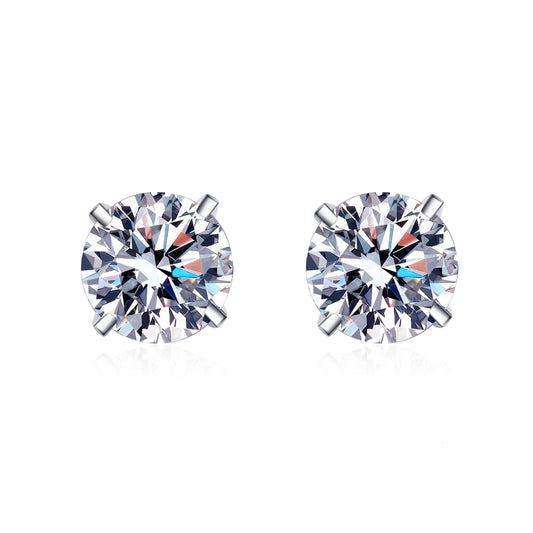 PEETTY classic style moissanite diamond stud earrings 0.5-1ct