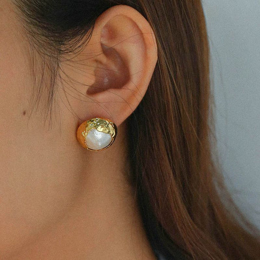 PEETTY cotton pearl earrings medieval style jewelry