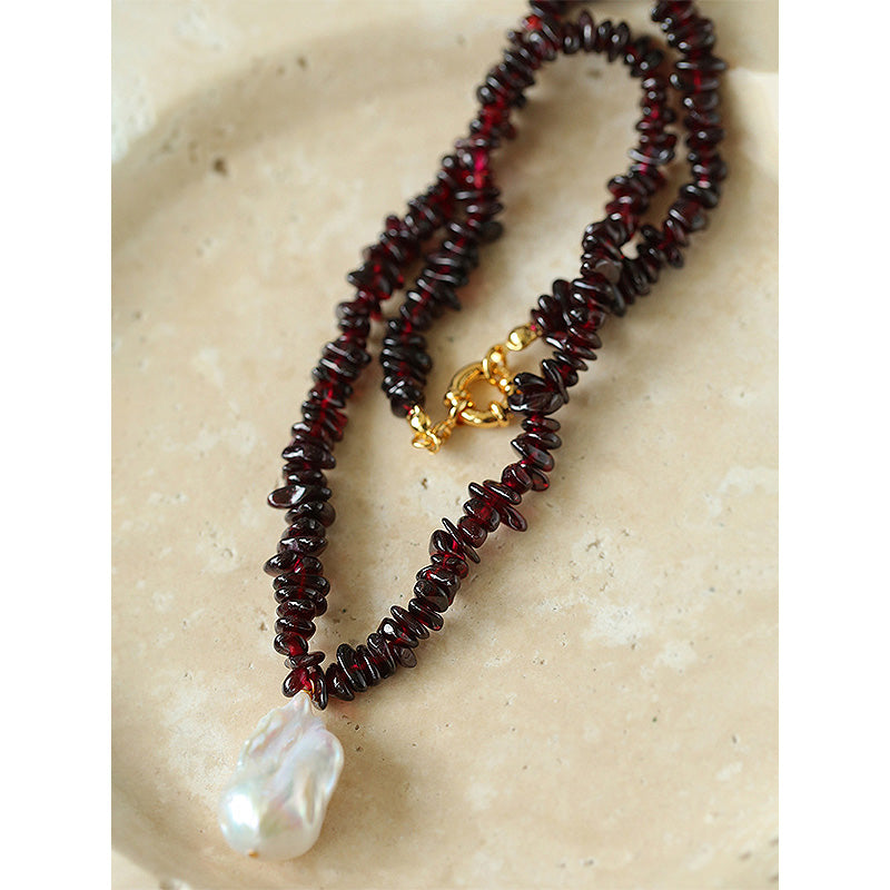 PEETTY irregular garnet baroque pearl necklace 2