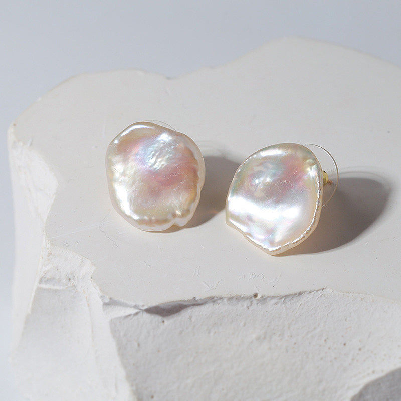 PEETTY large petal pearl studs pearl earrings 1