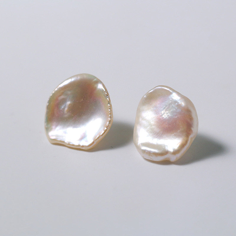 PEETTY large petal pearl studs pearl earrings