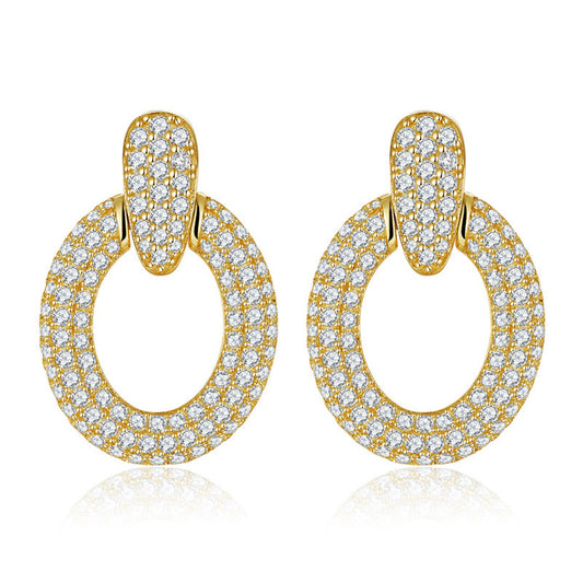 PEETTY moissanite diamond earrings 18k gold plated