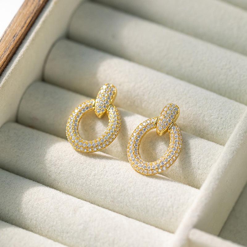 PEETTY moissanite diamond earrings 18k gold plated 10