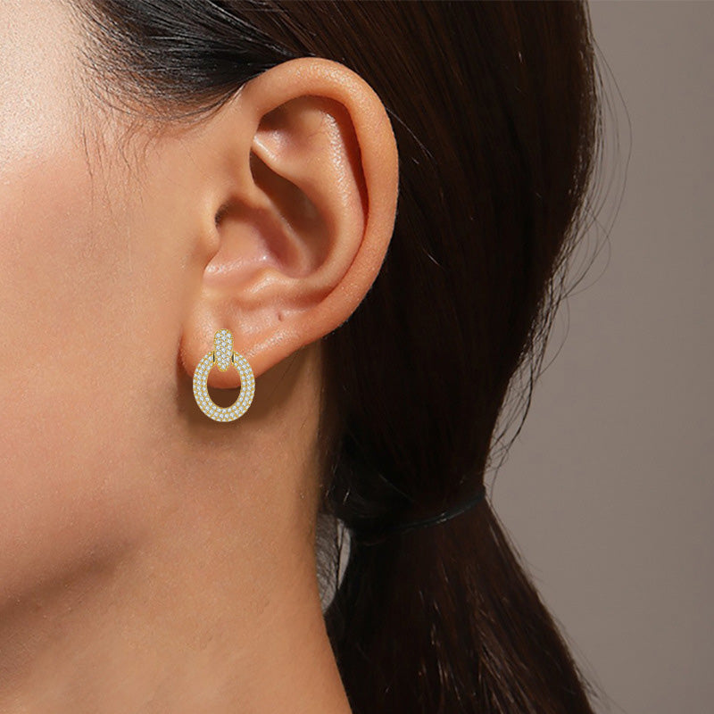 PEETTY moissanite diamond earrings 18k gold plated model