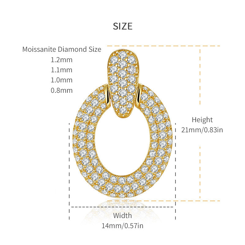 PEETTY moissanite diamond earrings 18k gold plated size