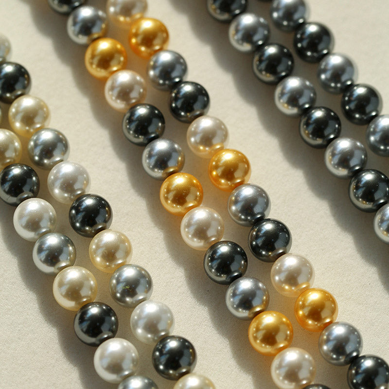 PEETTY multicolor mixed pearl necklace artificial black grey gold pearl  01