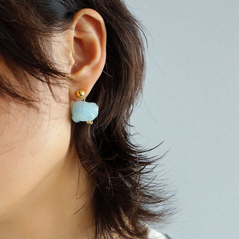 PEETTY multicolor natural spar earrings blue model