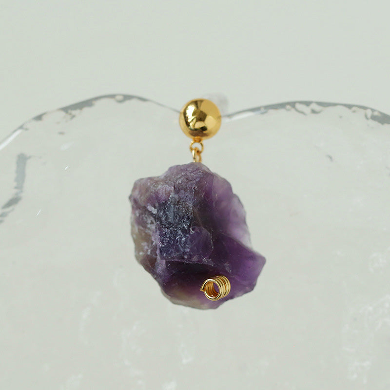 PEETTY multicolor natural spar earrings purple
