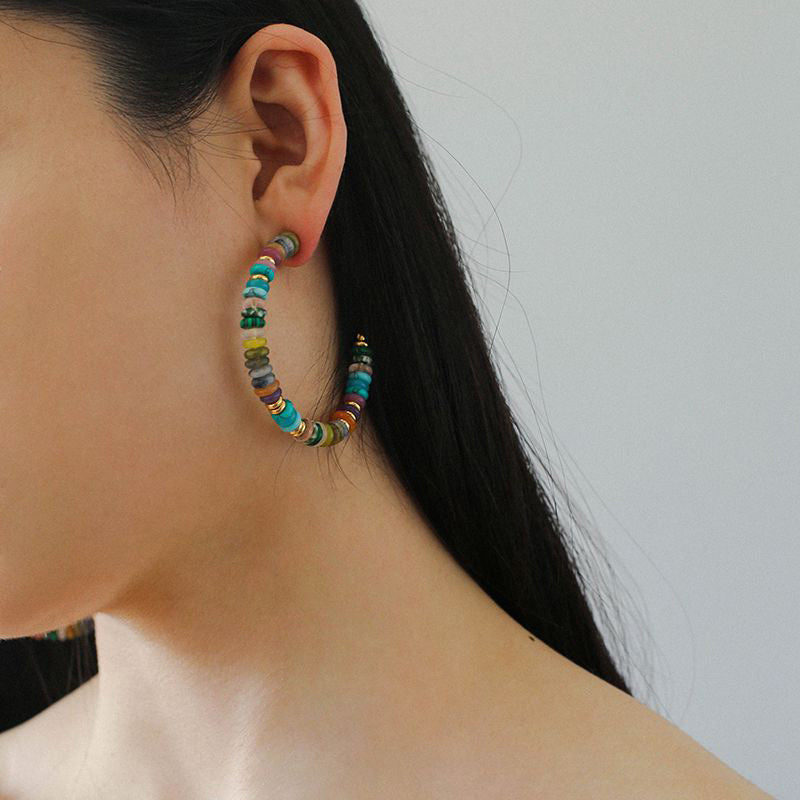 PEETTY multicolor stone beaded earrings