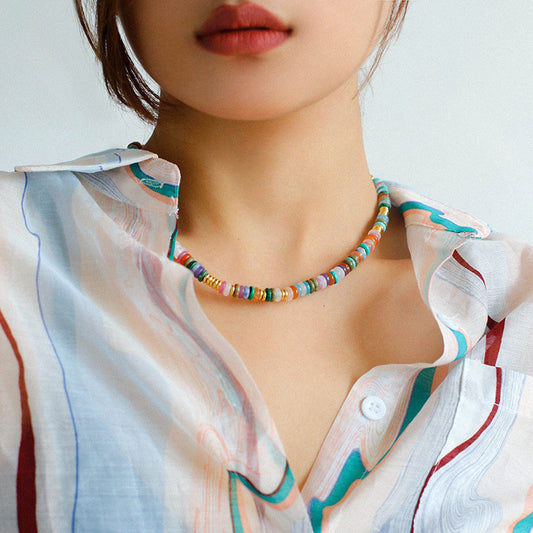 PEETTY multicolor stone beaded necklace