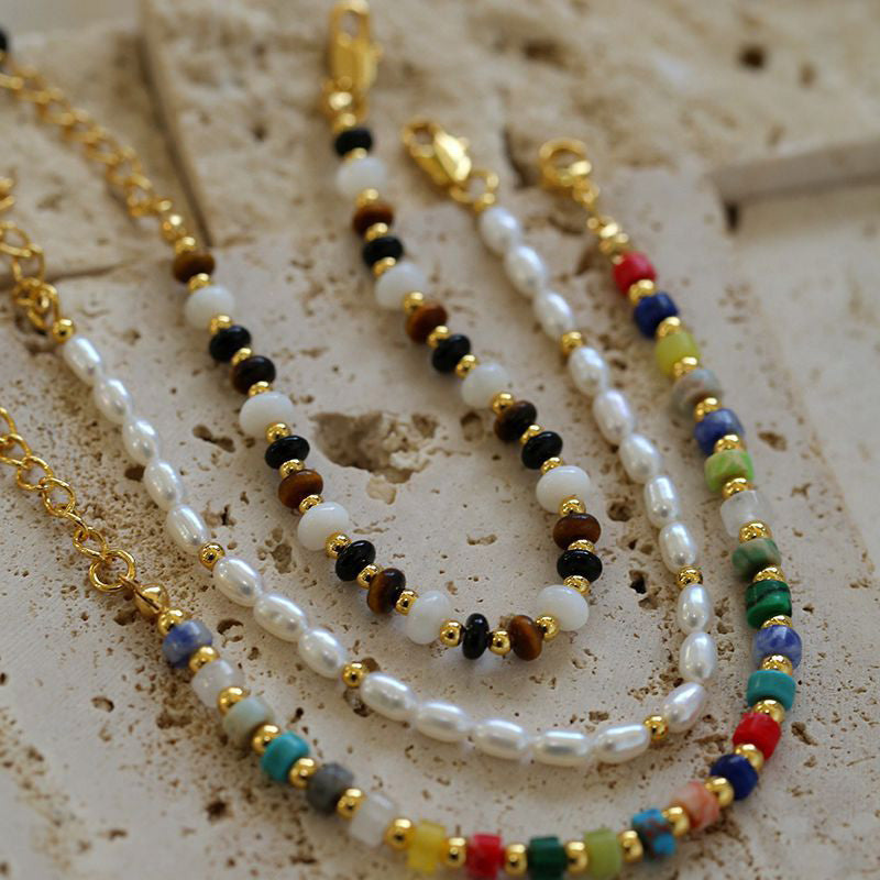 PEETTY multicolor stone pearl bracelet vintage jewelry 5