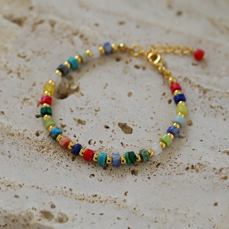 PEETTY multicolor stone pearl bracelet vintage jewelry 6