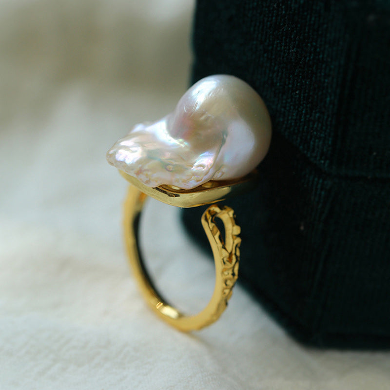 PEETTY petal baroque pearl ring adjustable 11
