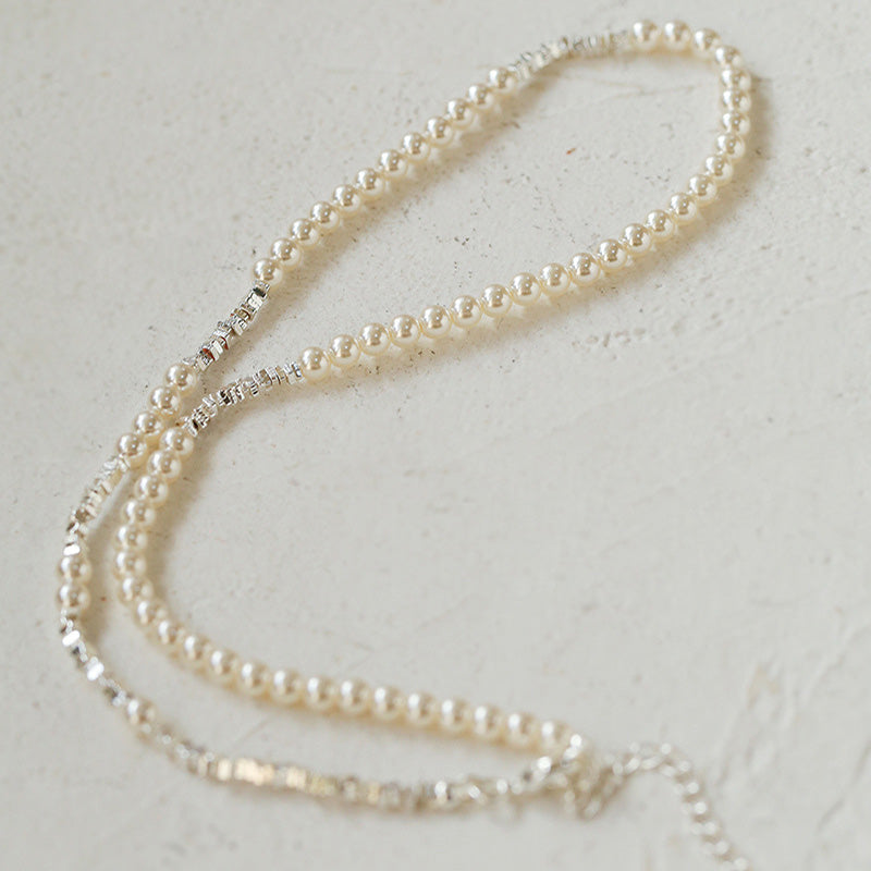 PEETTY simple mini pearl necklace white grey pearl 10