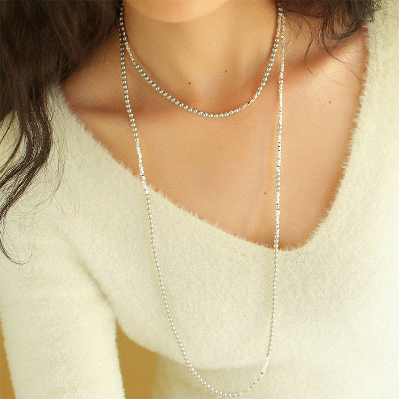 PEETTY simple mini pearl necklace white grey pearl 31