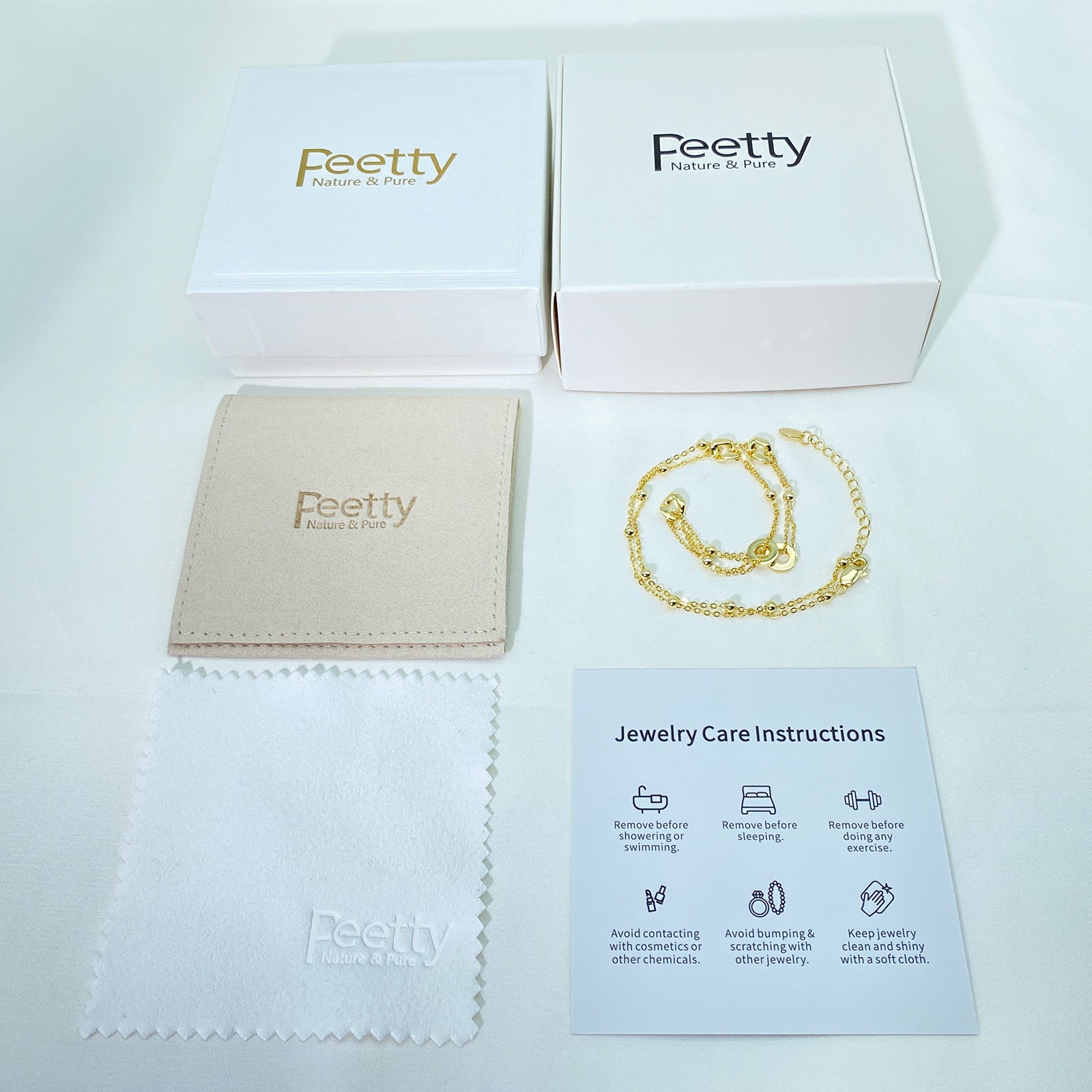 PEETTY sterling silver choker necklace beaded circular adjustable vintage gold plated fashion jewelry for women gift package