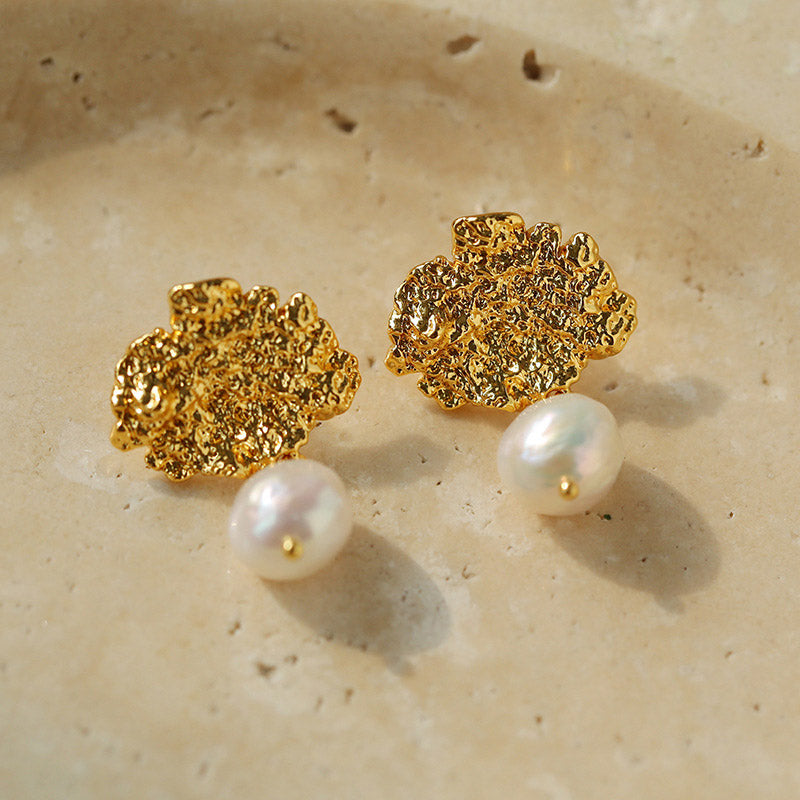 PEETTY tinfoil style baroque pearl earrings single three pearl dangles 10