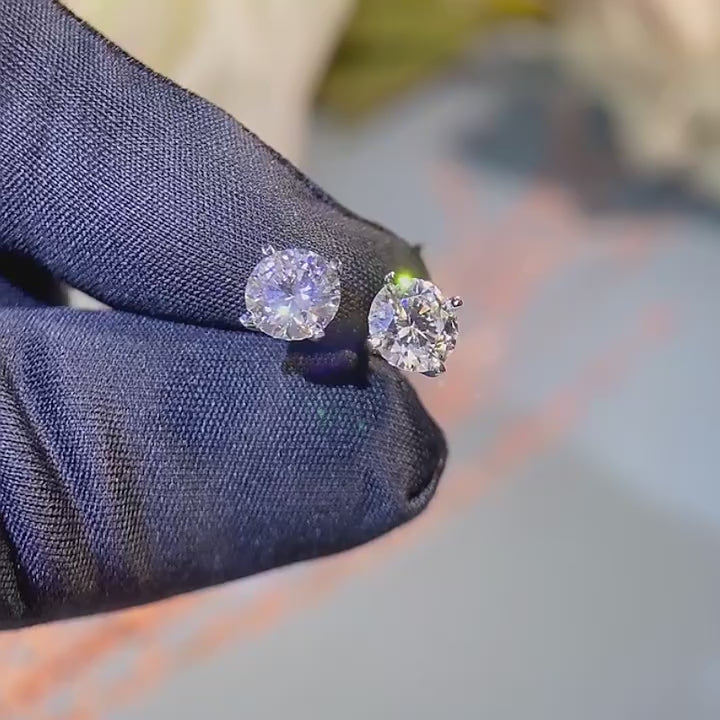 PEETTY classic style moissanite diamond stud earrings 0.5-1ct video
