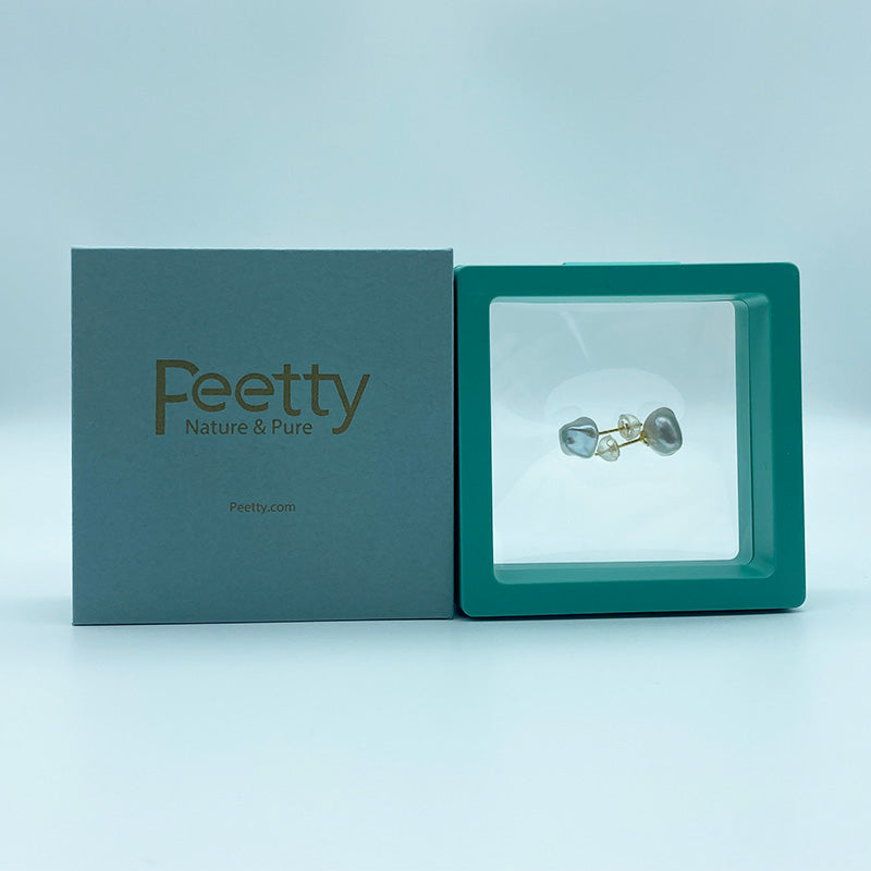 PEETTY 7-8mm keshi pearl stud earrings pearl jewelry packaging