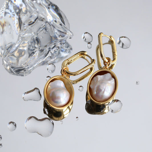 PEETTY baroque pearl oval drop earrings 1