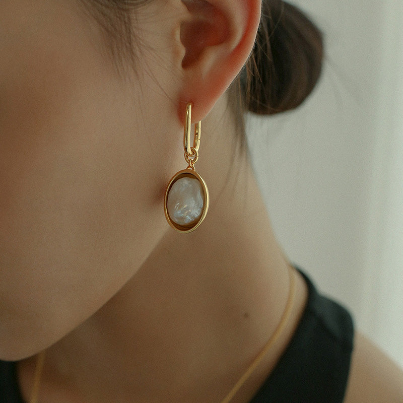 PEETTY baroque pearl oval drop earrings 5