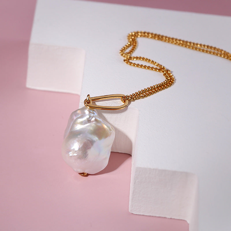 PEETTY baroque pearl pendant long sweater chain 4