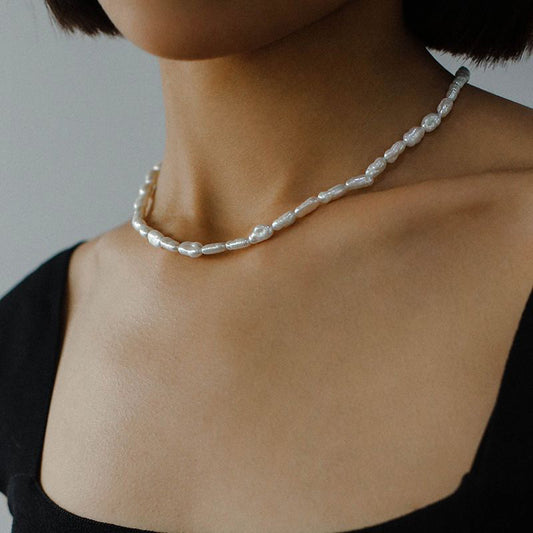 PEETTY freshwater baroque pearl necklace minimalist jewelry 1