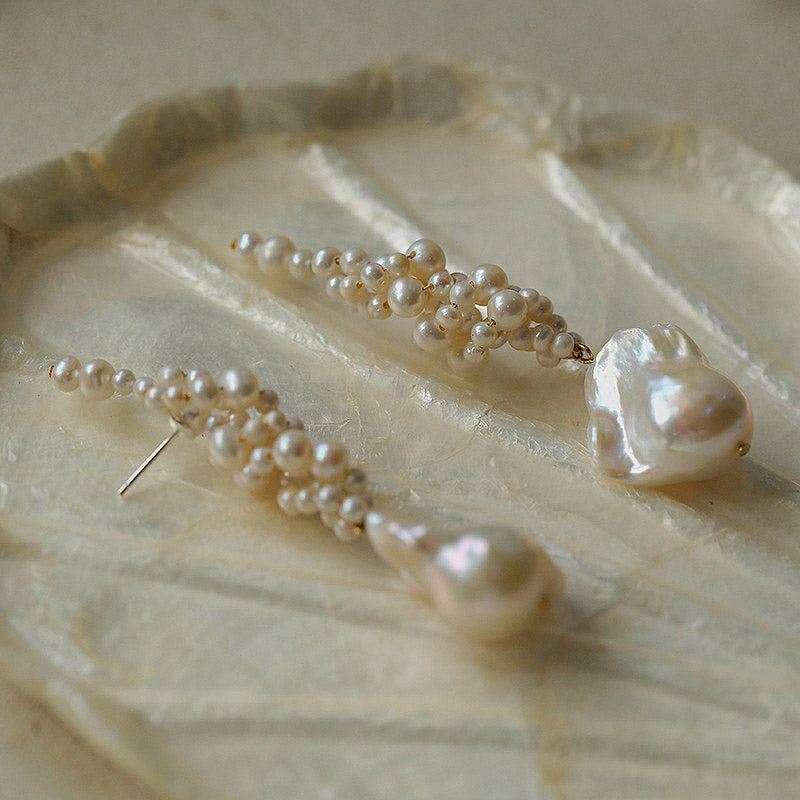 PEETTY handmade baroque pearl earrings wrap dangles 3