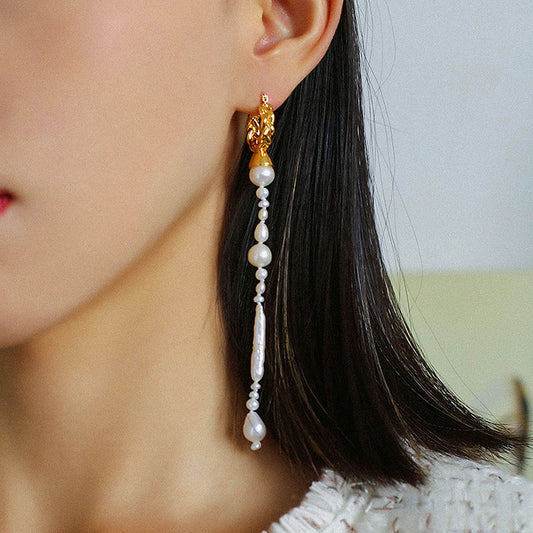 PEETTY long baroque pearl dangles handmade earrings 1