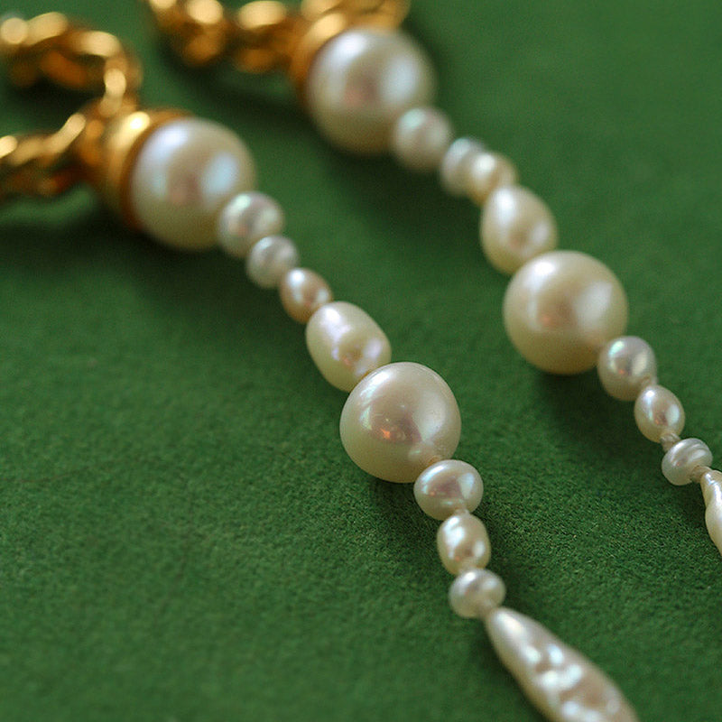 PEETTY long baroque pearl dangles handmade earrings detail 2