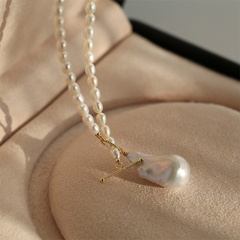 PEETTY long baroque pearl necklace pearl sweater chain winter 5